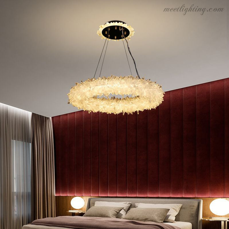 Primary Crystal Cluster Halo Modern Chandelier-MEET LIGHTING