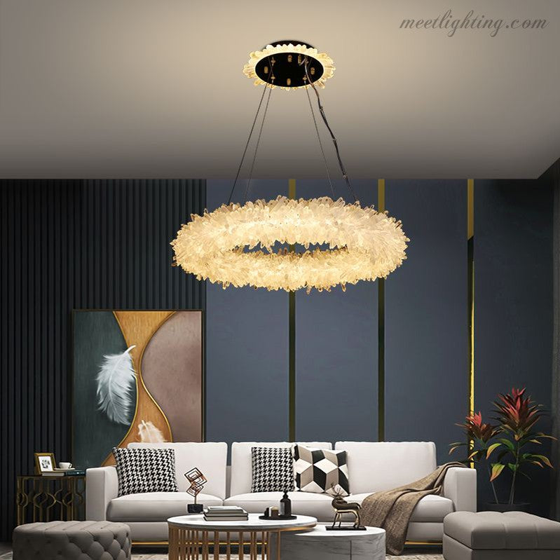 Primary Crystal Cluster Halo Modern Chandelier-MEET LIGHTING