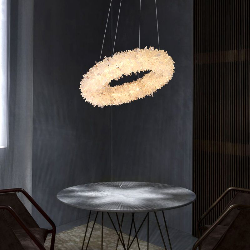 Primary Crystal Cluster Round Modern Chandelier-MEET LIGHTING
