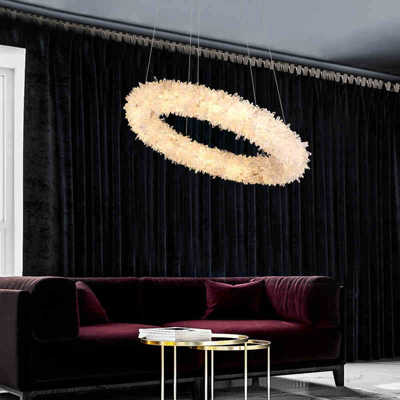 Primary Crystal Cluster Round Modern Chandelier-MEET LIGHTING
