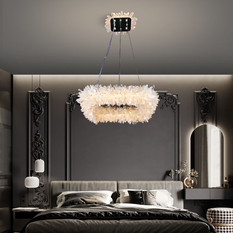 Primary Crystal Cluster Square Modern Chandelier-MEET LIGHTING