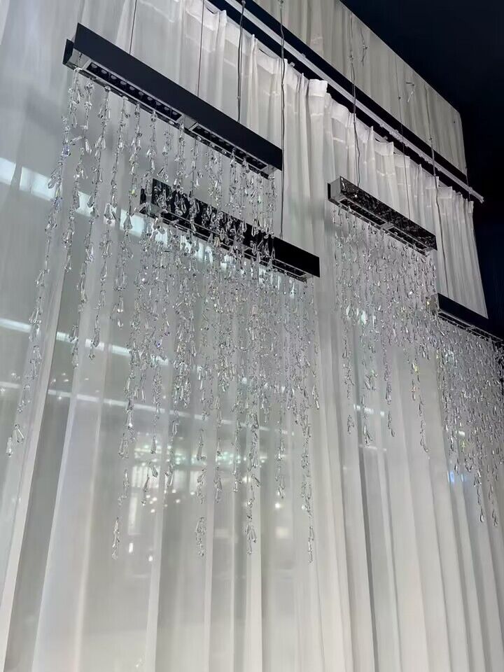 Modern Creative Waterfall Tassel Crystal Chandelier for Dining Room/Kitchen Island-MEET LIGHTING