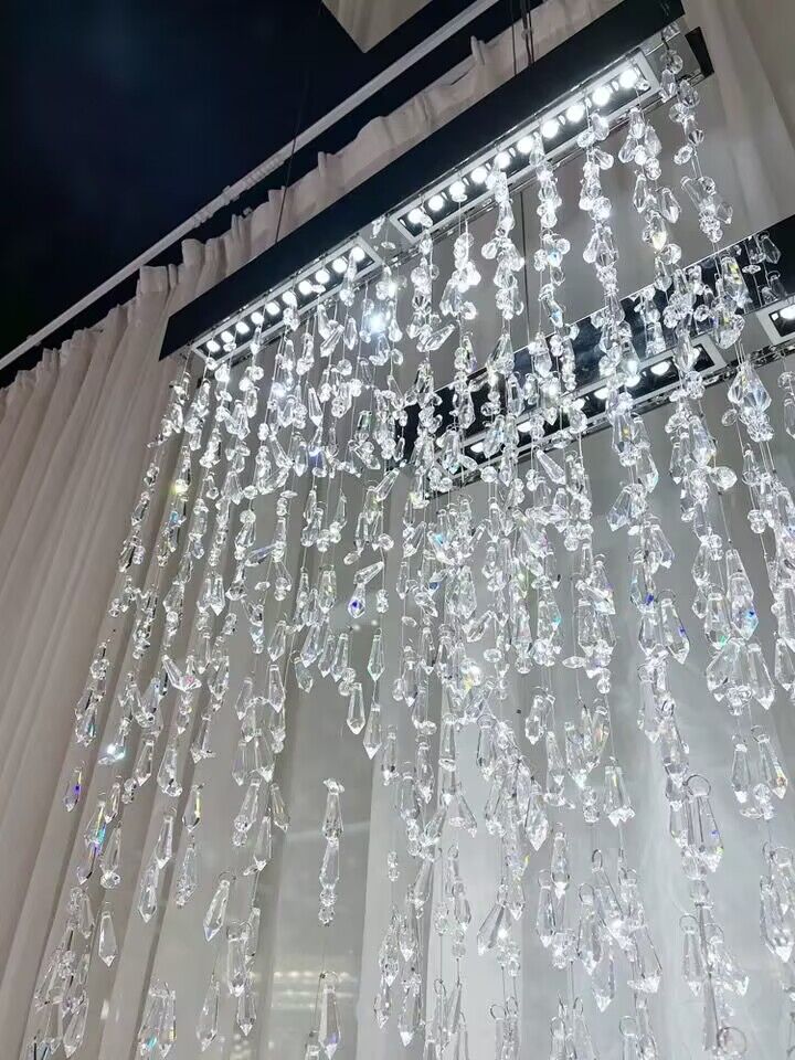 Modern Creative Waterfall Tassel Crystal Chandelier for Dining Room/Kitchen Island-MEET LIGHTING