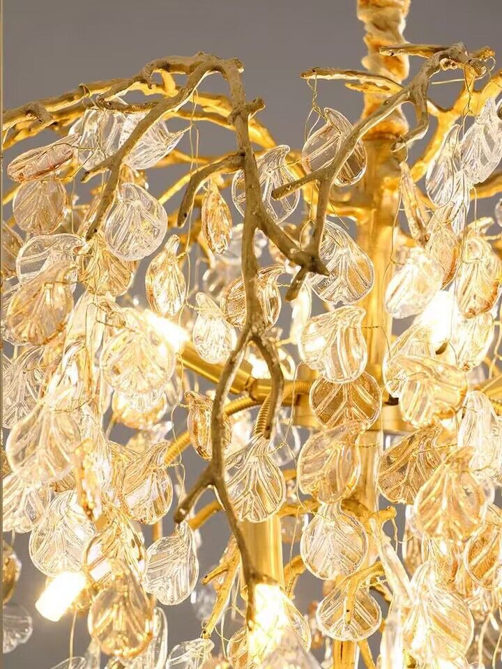 Modern Luxury Leaf Branch Glass Chandelier for Living/Dining Room/Bedroom-MEET LIGHTING