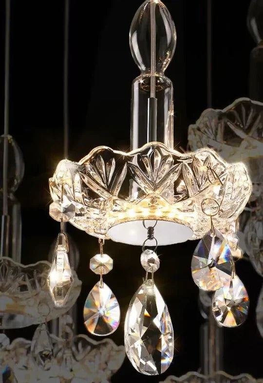 French Romantic Candle Crystal Chandelier White Modern Art Creative Pendant Light For Living Room/Dining Room/Bedroom-MEET LIGHTING