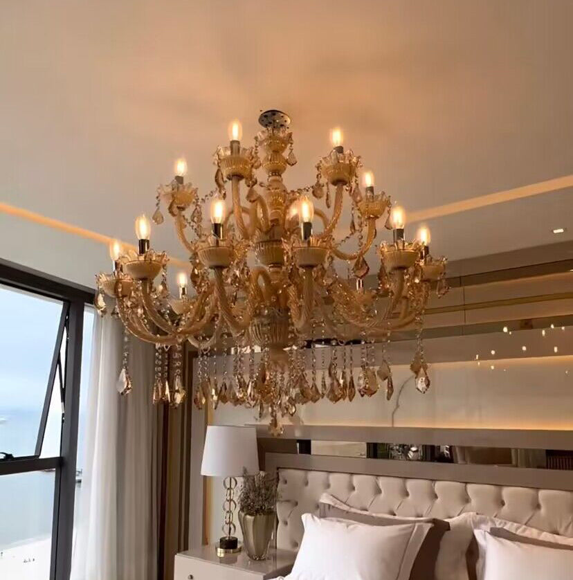 European Luxury Living Room Crystal Chandelier Vintage Candle Chandelier Dining Room Decorative Light Fixture-MEET LIGHTING