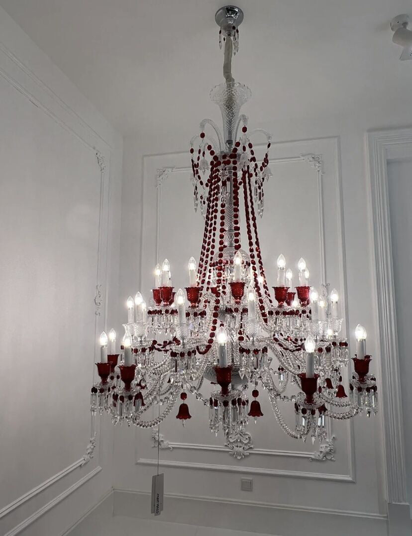 European-style Luxury Colorful Candle Crystal Oversized Chandelier Art Branch Designer Foyer/Staircase Light Fixture-MEET LIGHTING
