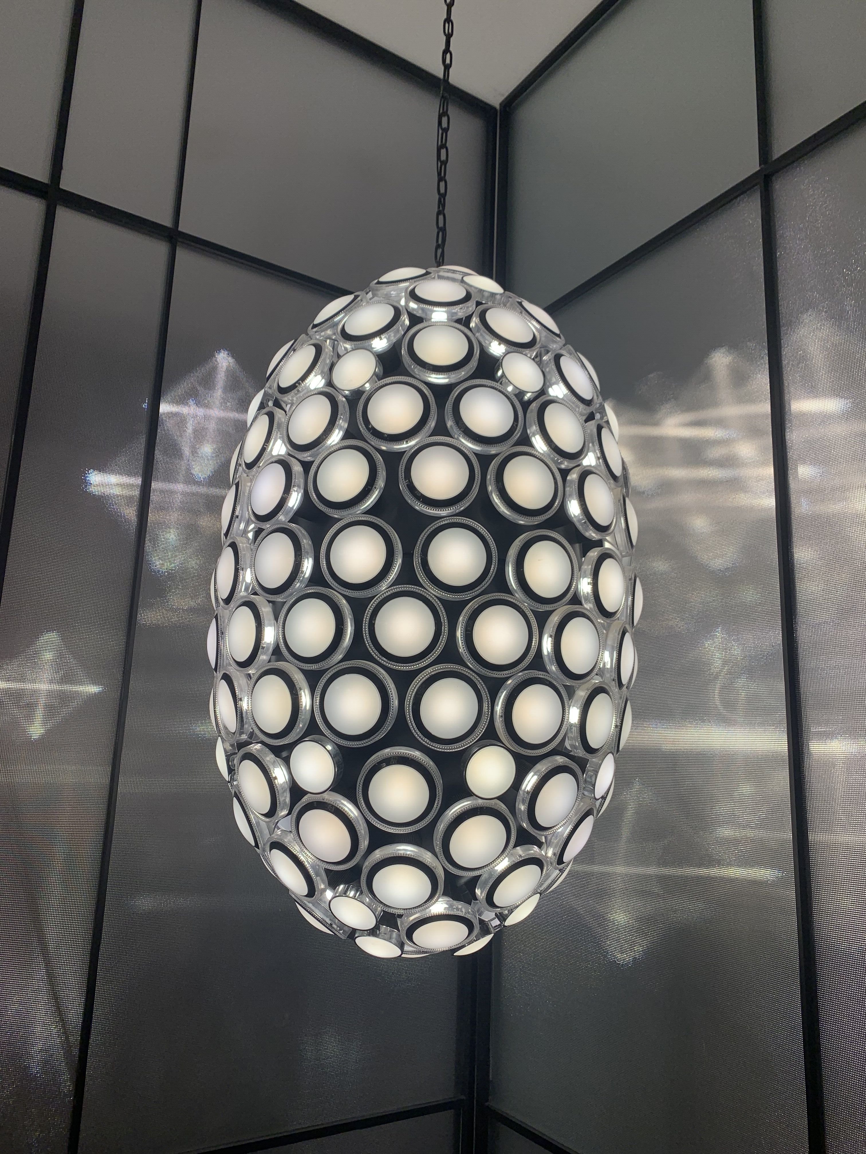 Modern Art Egg-shaped Chandelier Iconic Eyes LED Pendant Light For Dining Room/Living Room-MEET LIGHTING
