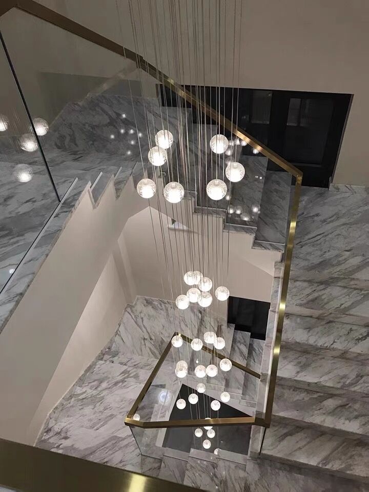 Oversized Nordic Art Round Air Bubbles Pendant Chandelier for Stairs/Spiral Staircase/Hotel Lobby-MEET LIGHTING