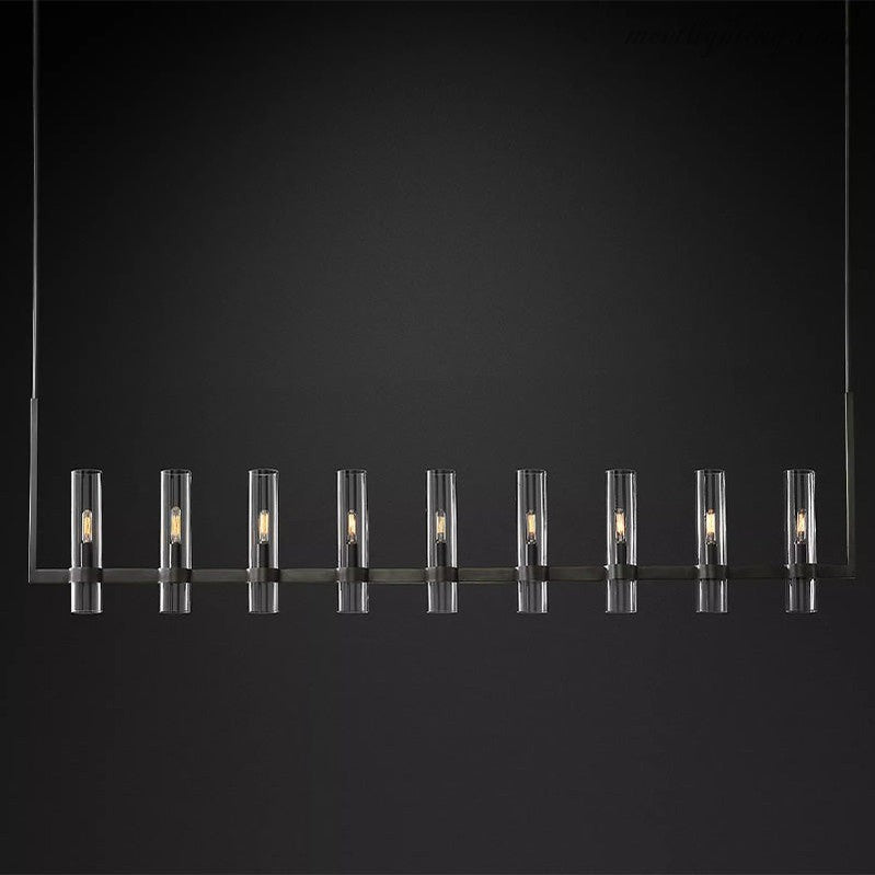 Ravelle Linear Chandelier Art Blown Glass 71"-MEET LIGHTING
