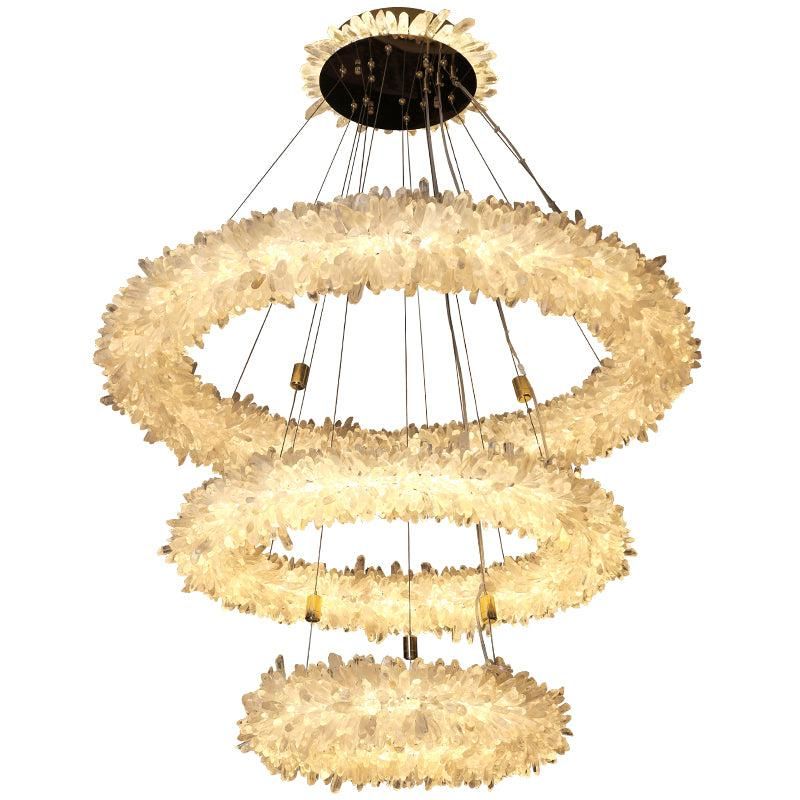 Rose Rock Crystal Modern Chandelier Glamorous Pendant Lighting-MEET LIGHTING