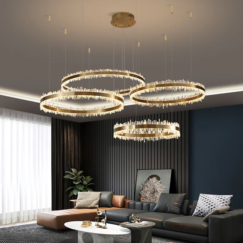 Rose Rock Crystal Rings Luxury Chandelier Modern Chandelier Dining Room-MEET LIGHTING