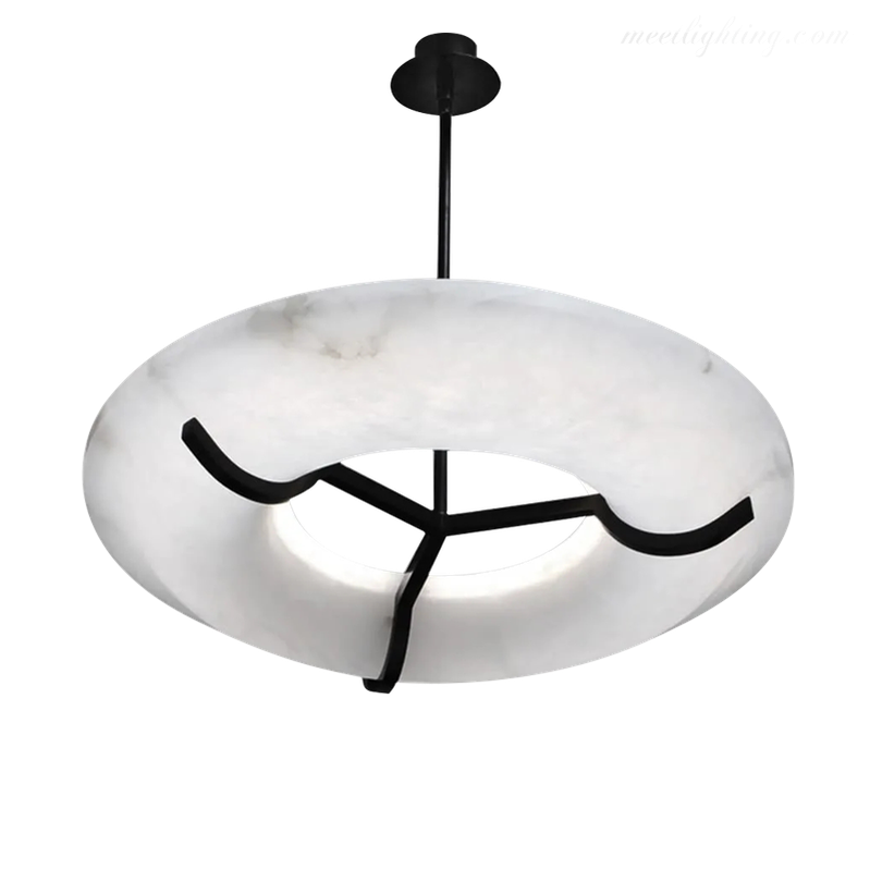Round Alabaster Dining Room Chandelier-MEET LIGHTING