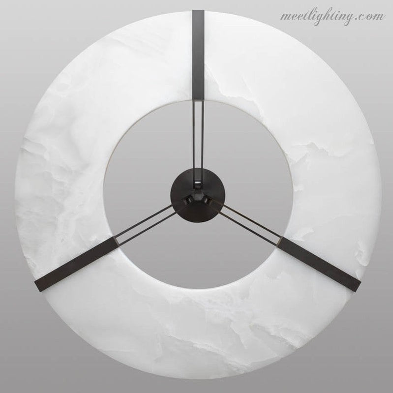 Round Alabaster Plate Chandelier-MEET LIGHTING