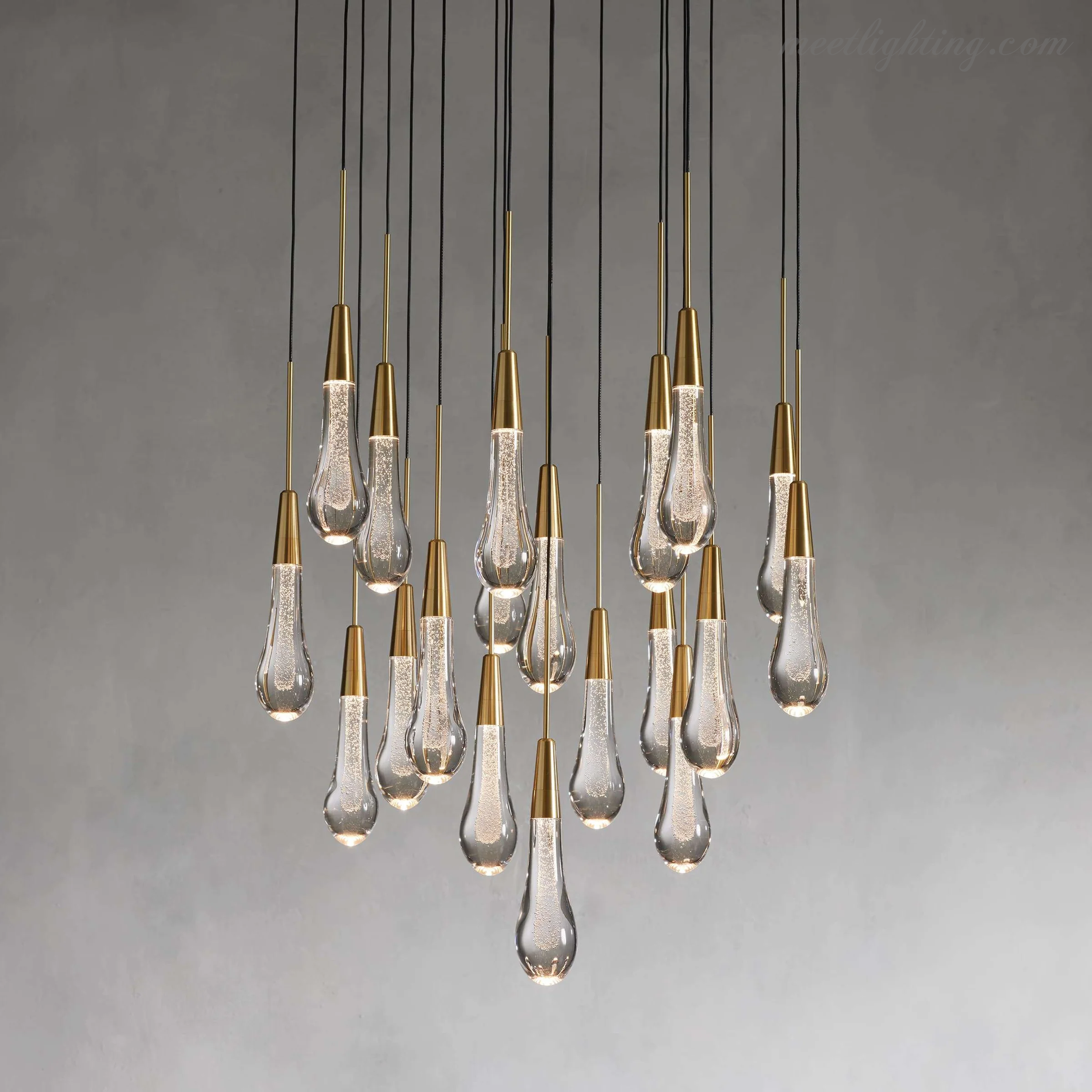 Soltaire Round Crystal Chandelier For Living Room Bathroom-MEET LIGHTING