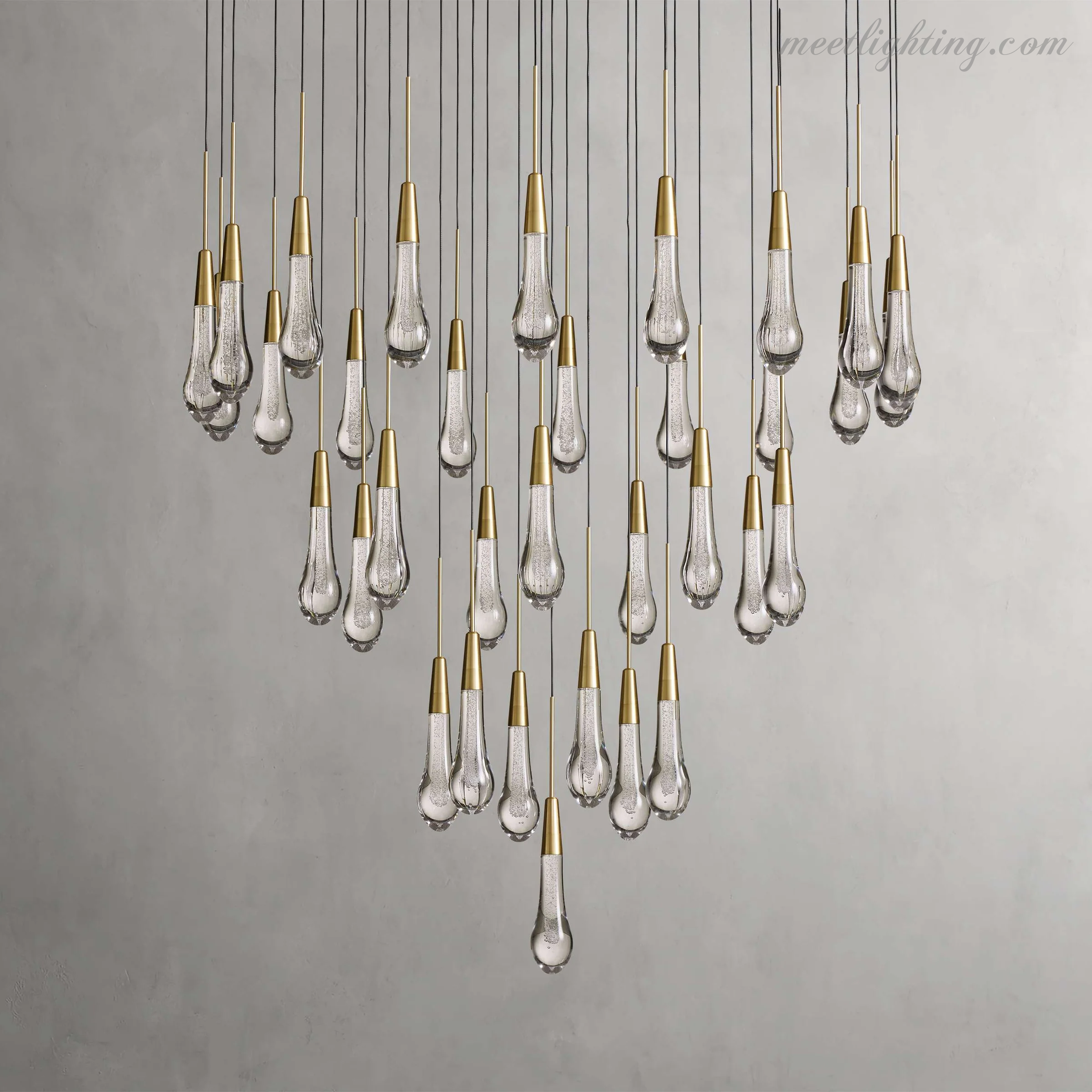 Soltaire Round Crystal Chandelier For Living Room Bathroom-MEET LIGHTING
