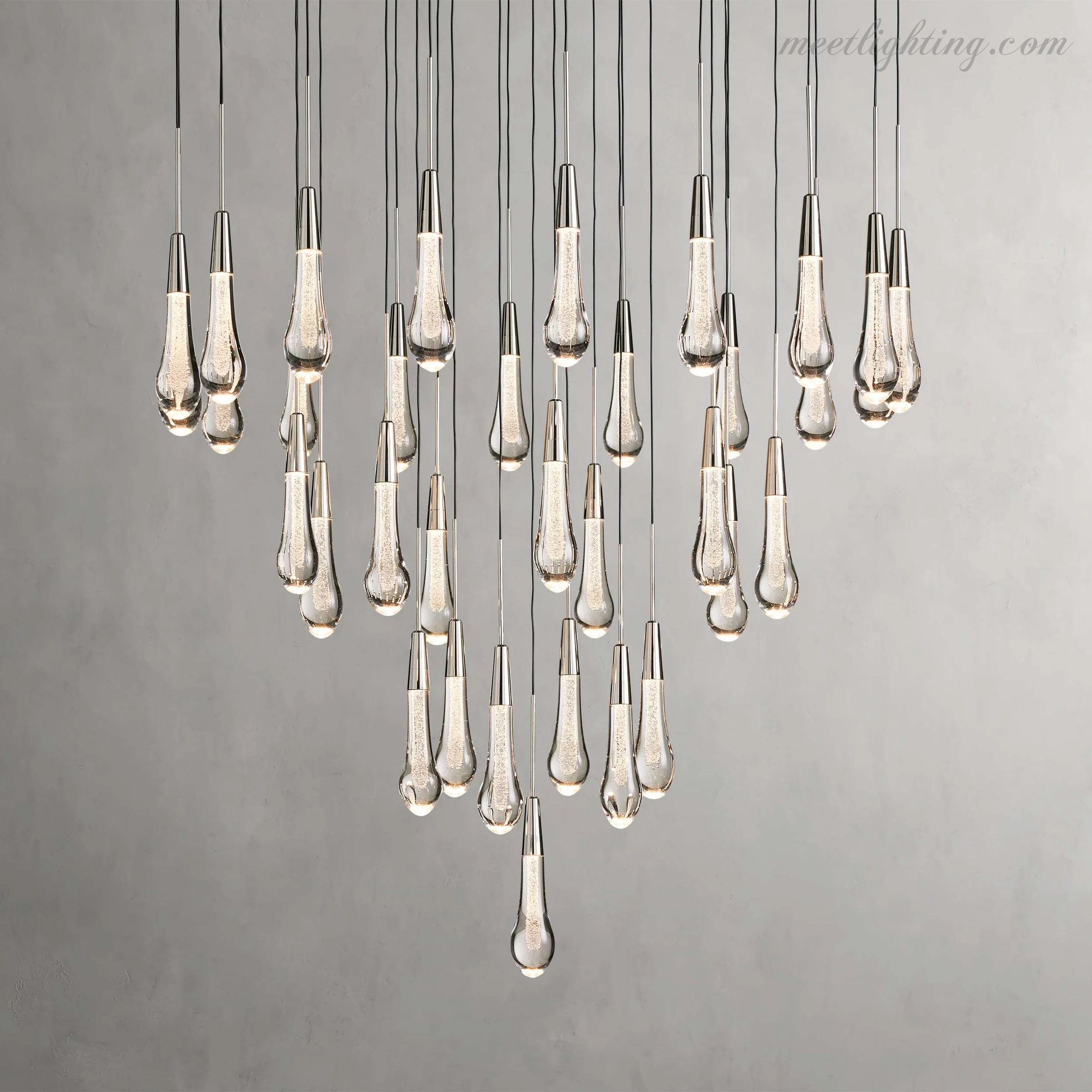 Soltaire Round Crystal Chandelier For Living Room Bathroom-MEET LIGHTING