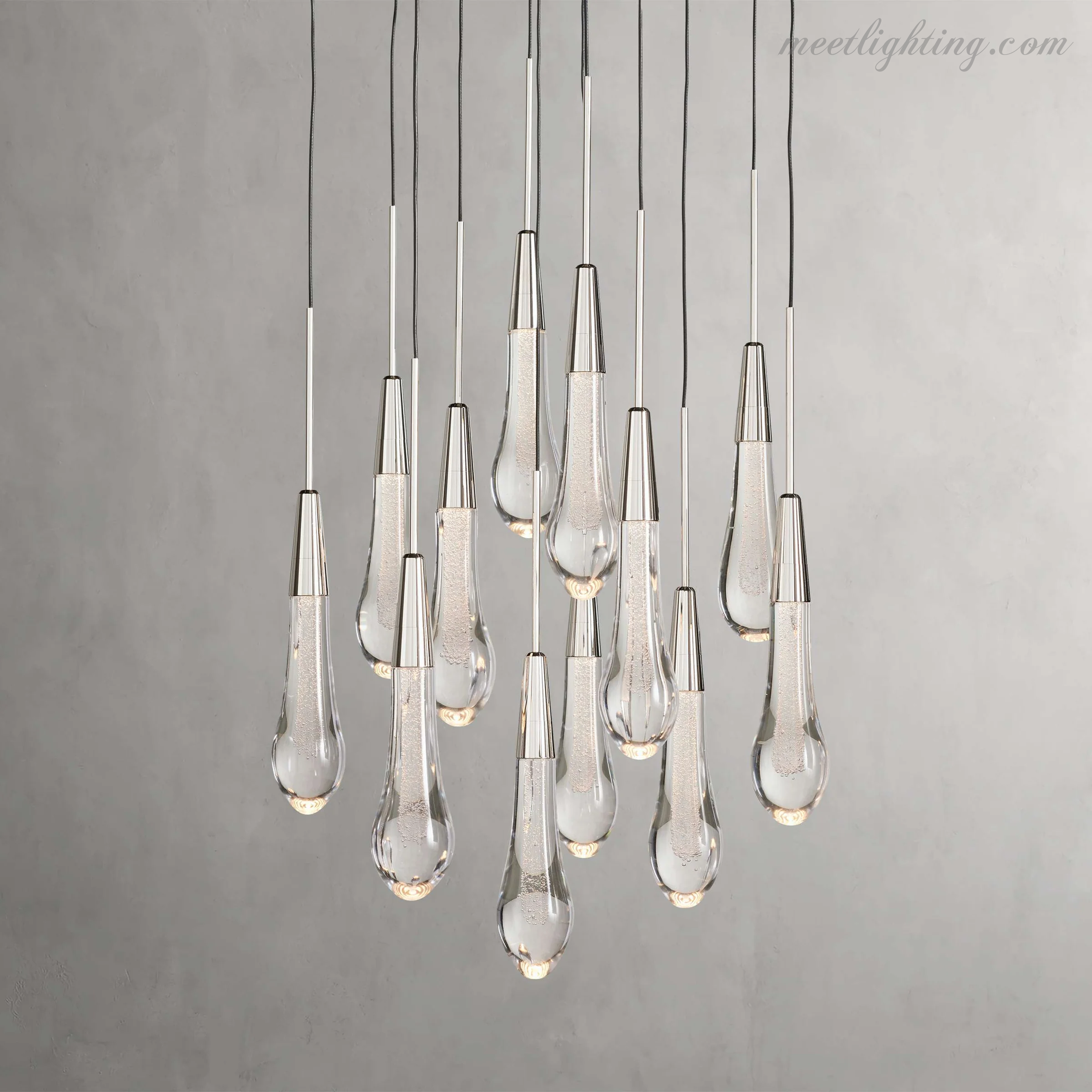 Soltaire Round Crystal Chandelier For Living Room Bathroom-MEET LIGHTING