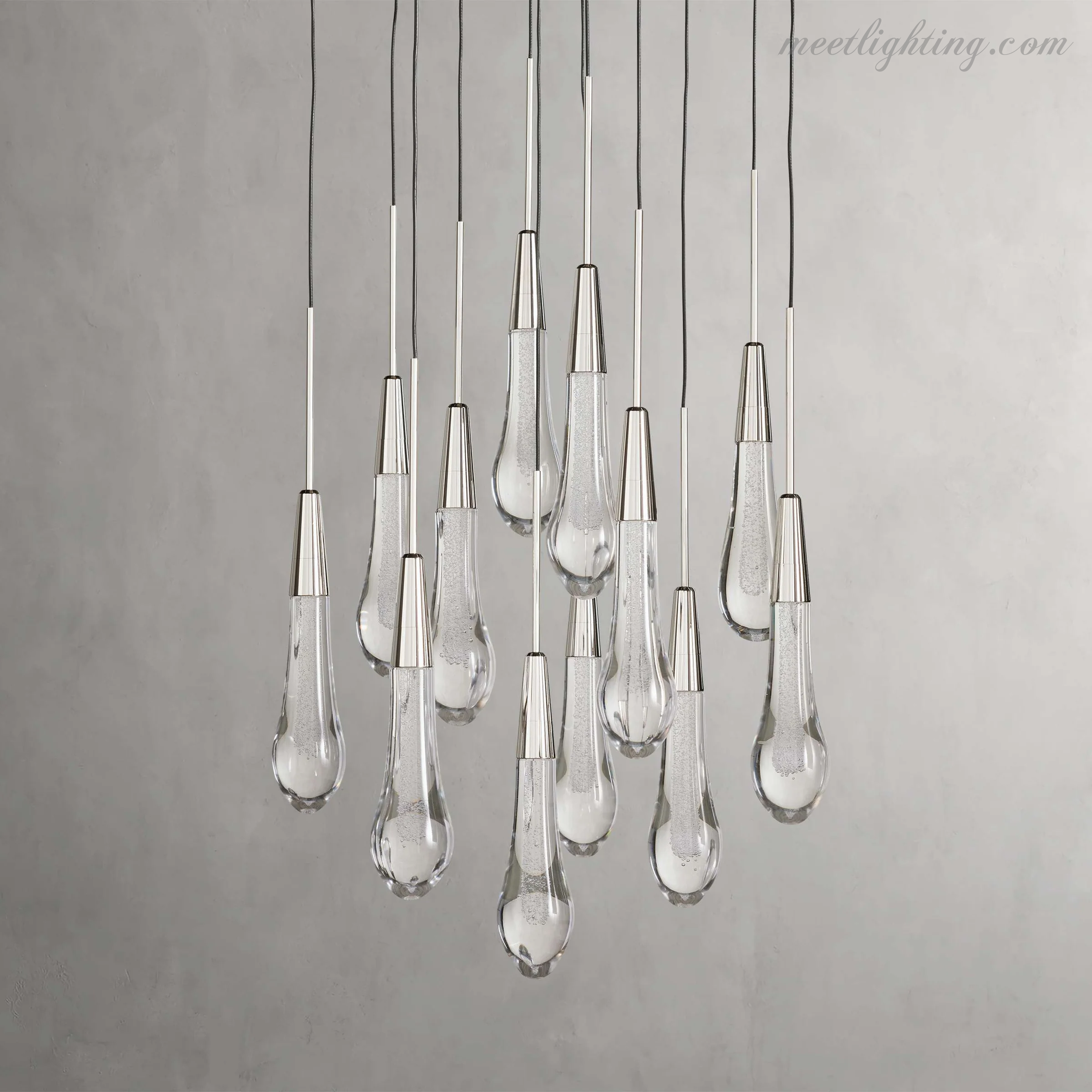 Soltaire Round Crystal Chandelier For Living Room Bathroom-MEET LIGHTING