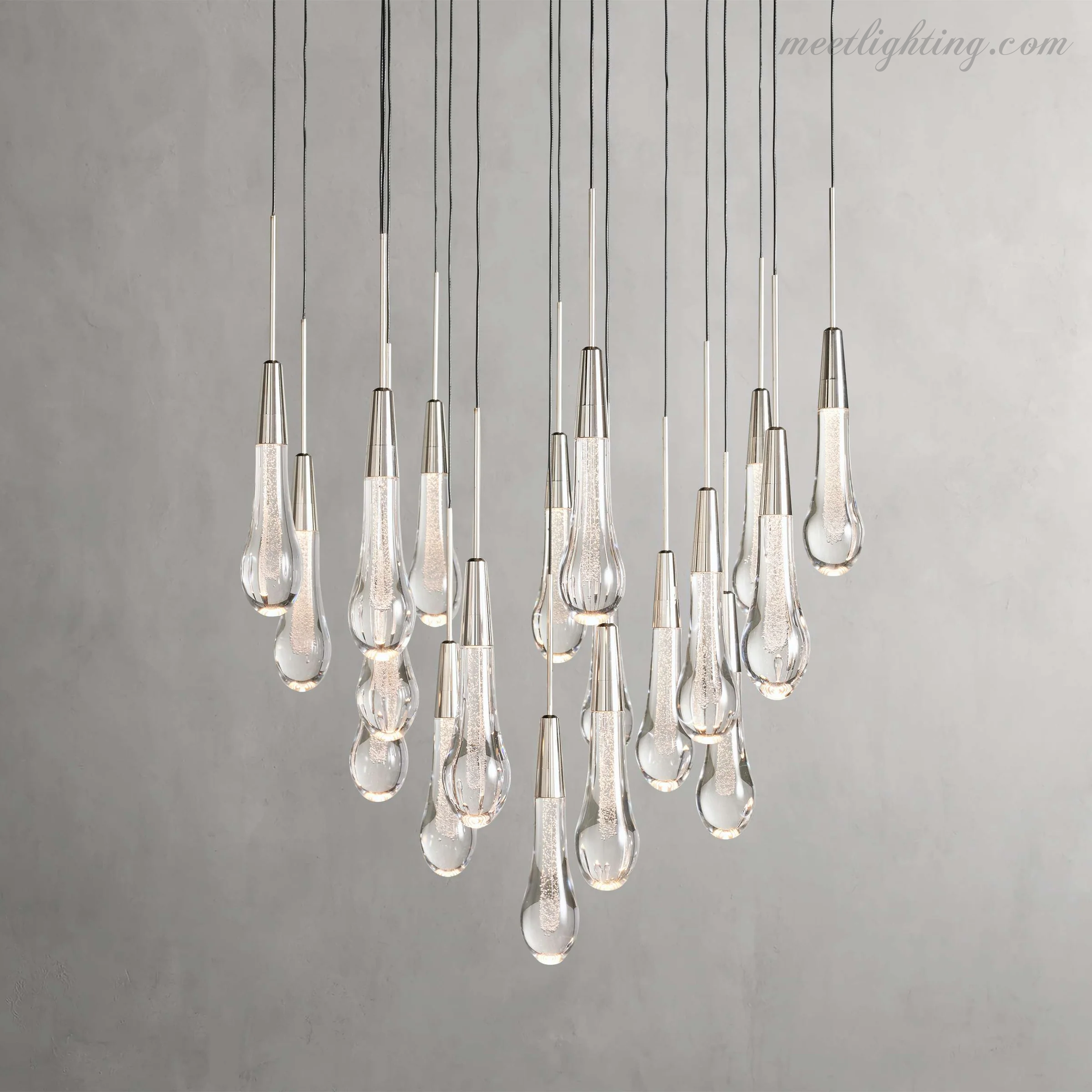Soltaire Round Crystal Chandelier For Living Room Bathroom-MEET LIGHTING