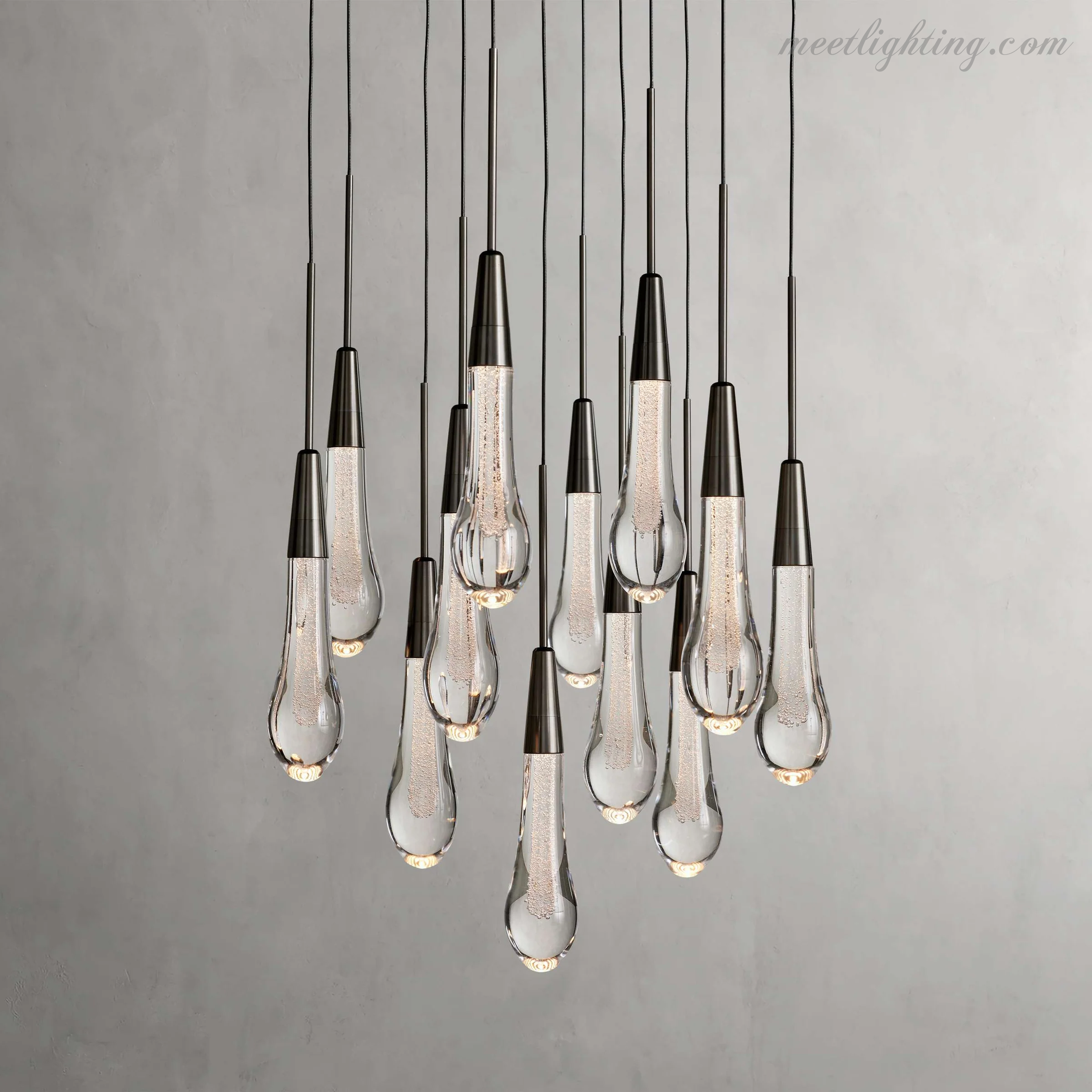 Soltaire Round Crystal Chandelier For Living Room Bathroom-MEET LIGHTING