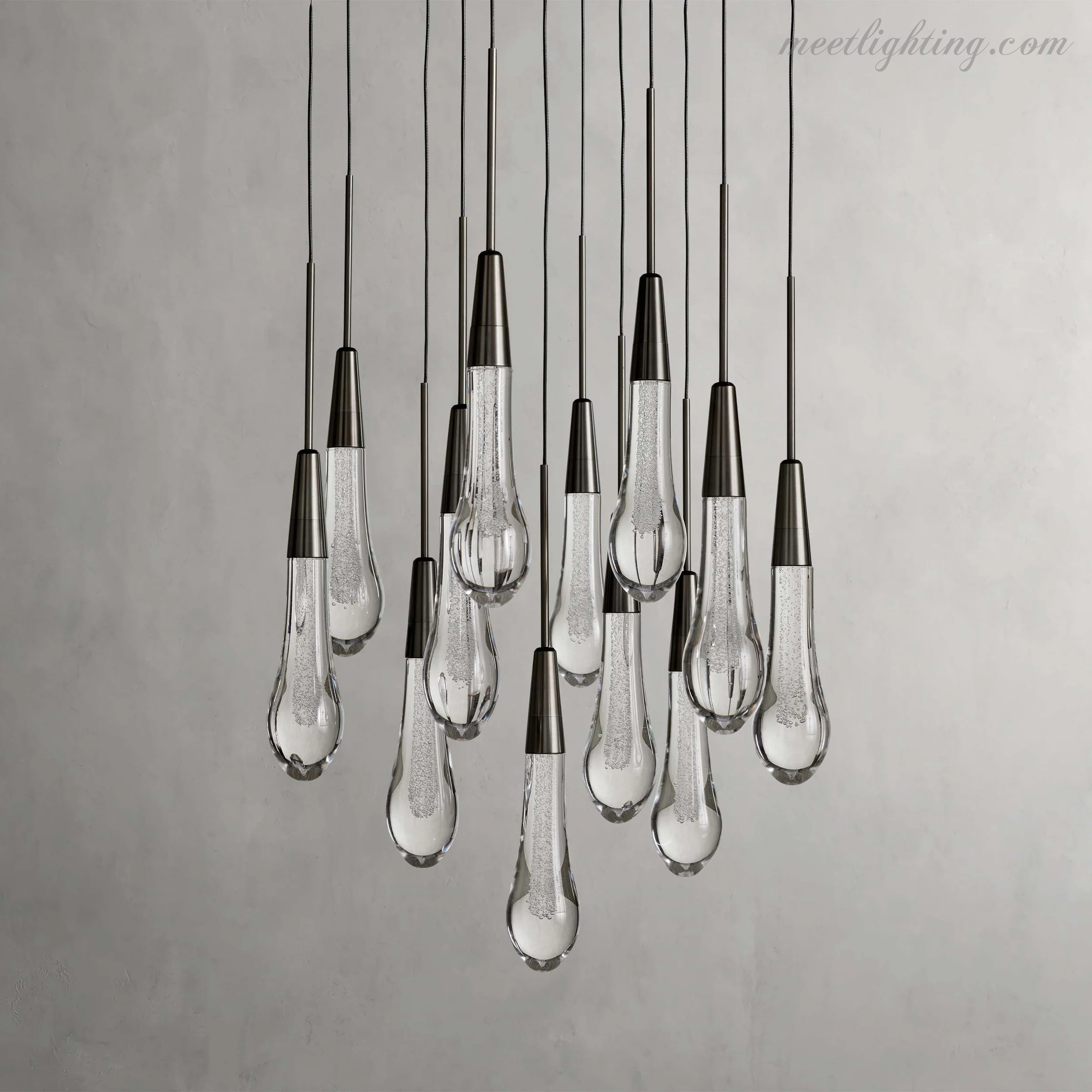 Soltaire Round Crystal Chandelier For Living Room Bathroom-MEET LIGHTING