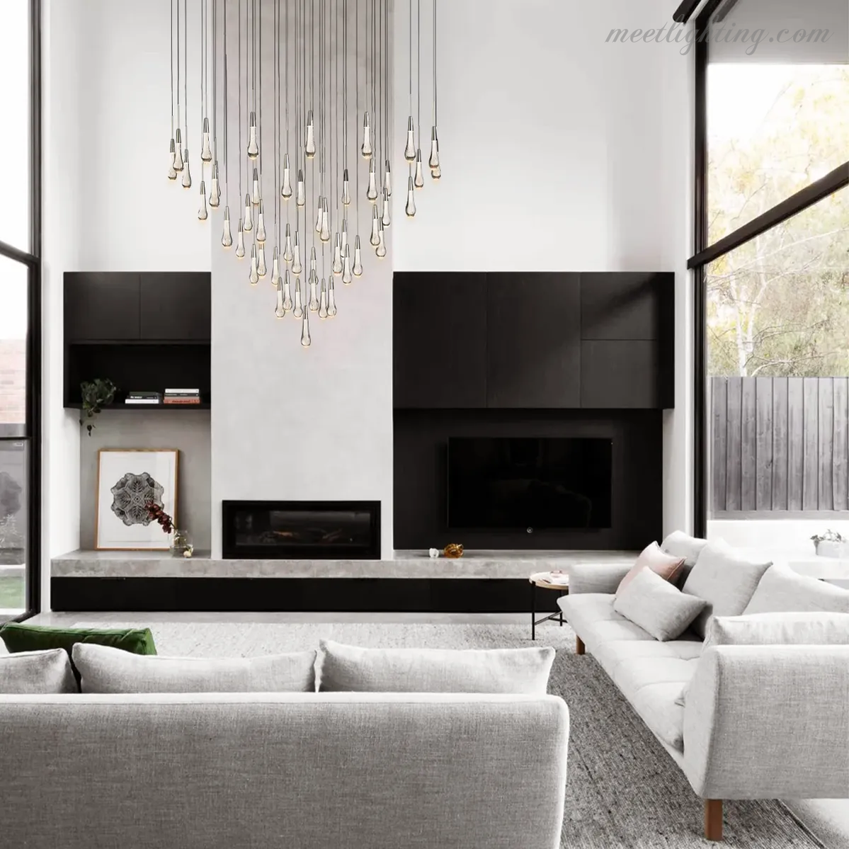 Soltaire Round Crystal Chandelier For Living Room Bathroom-MEET LIGHTING