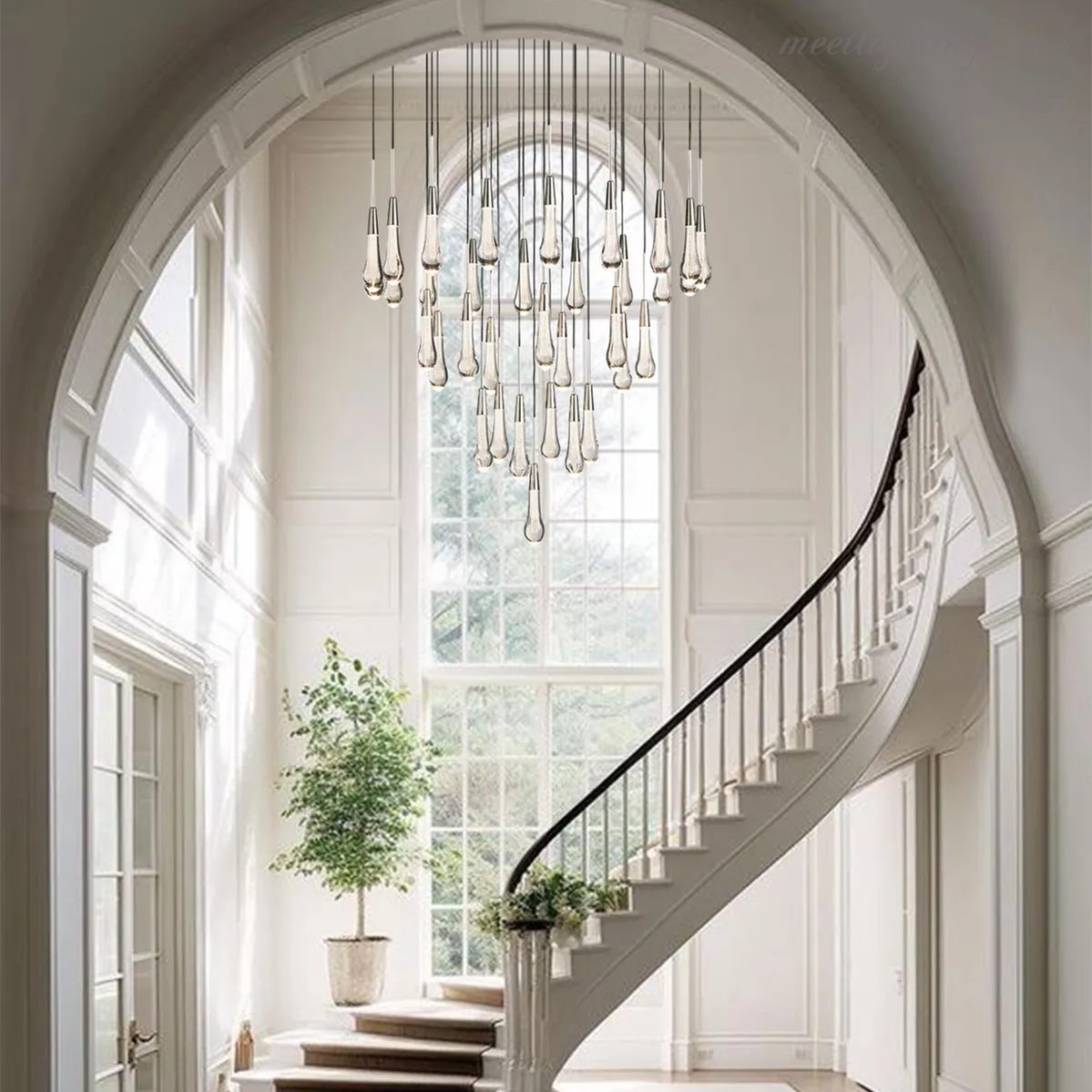 Soltaire Round Crystal Chandelier For Living Room Bathroom-MEET LIGHTING
