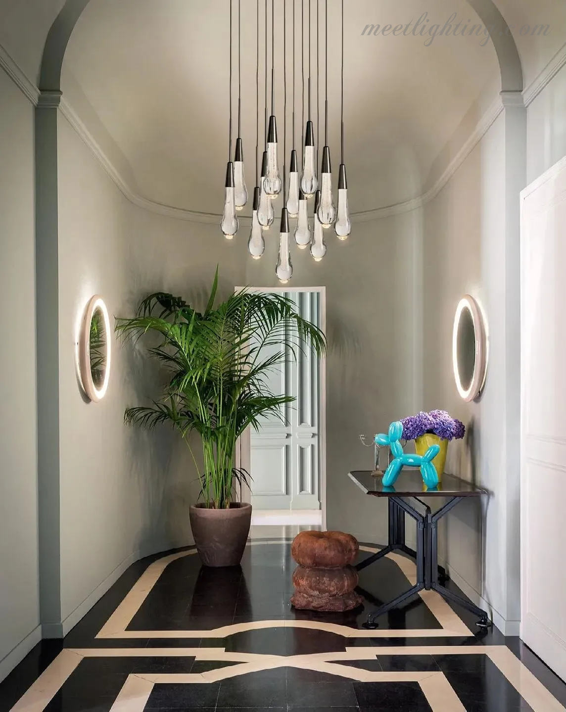 Soltaire Round Crystal Chandelier For Living Room Bathroom-MEET LIGHTING