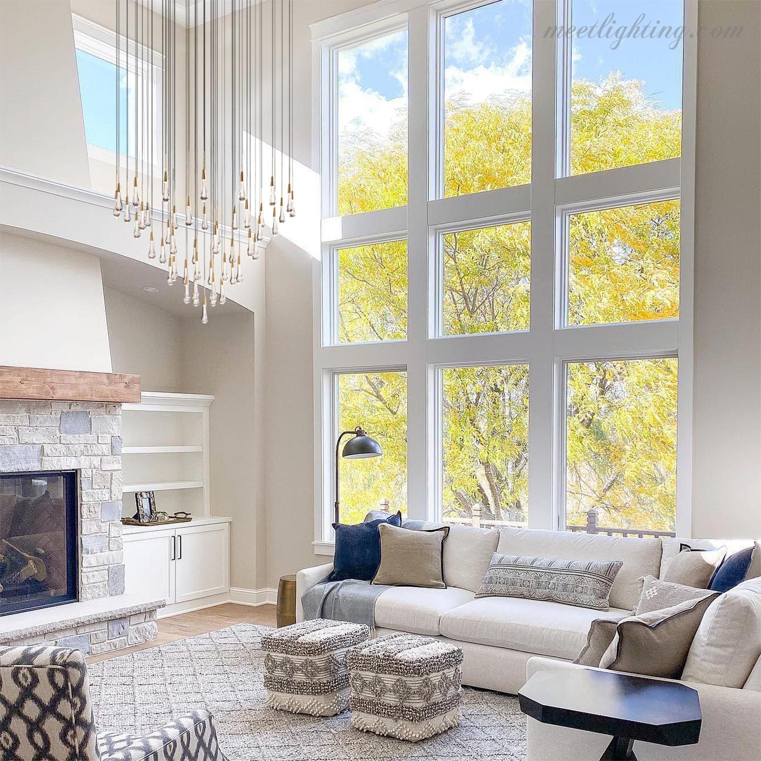 Soltaire Round Crystal Chandelier For Living Room Bathroom-MEET LIGHTING