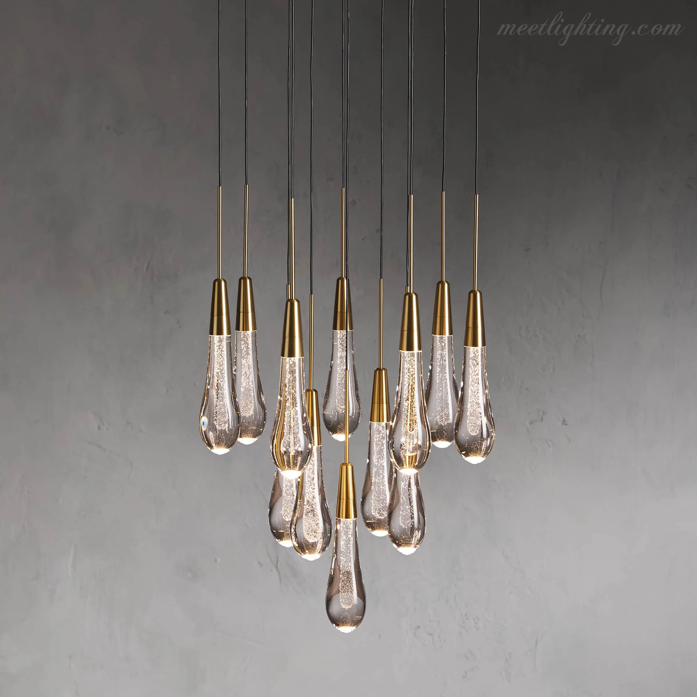Soltaire Round Crystal Chandelier For Living Room Bathroom-MEET LIGHTING
