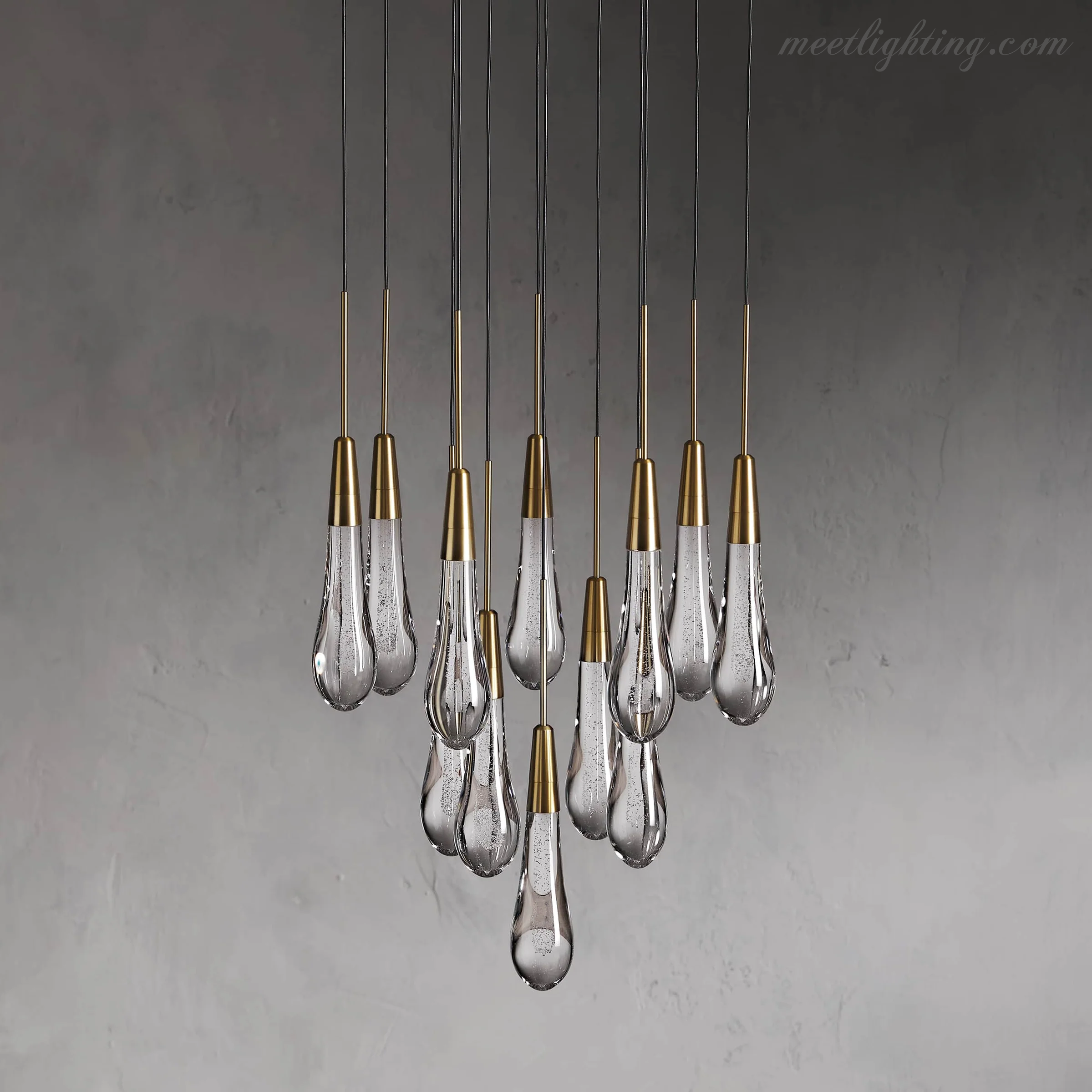 Soltaire Round Crystal Chandelier For Living Room Bathroom-MEET LIGHTING