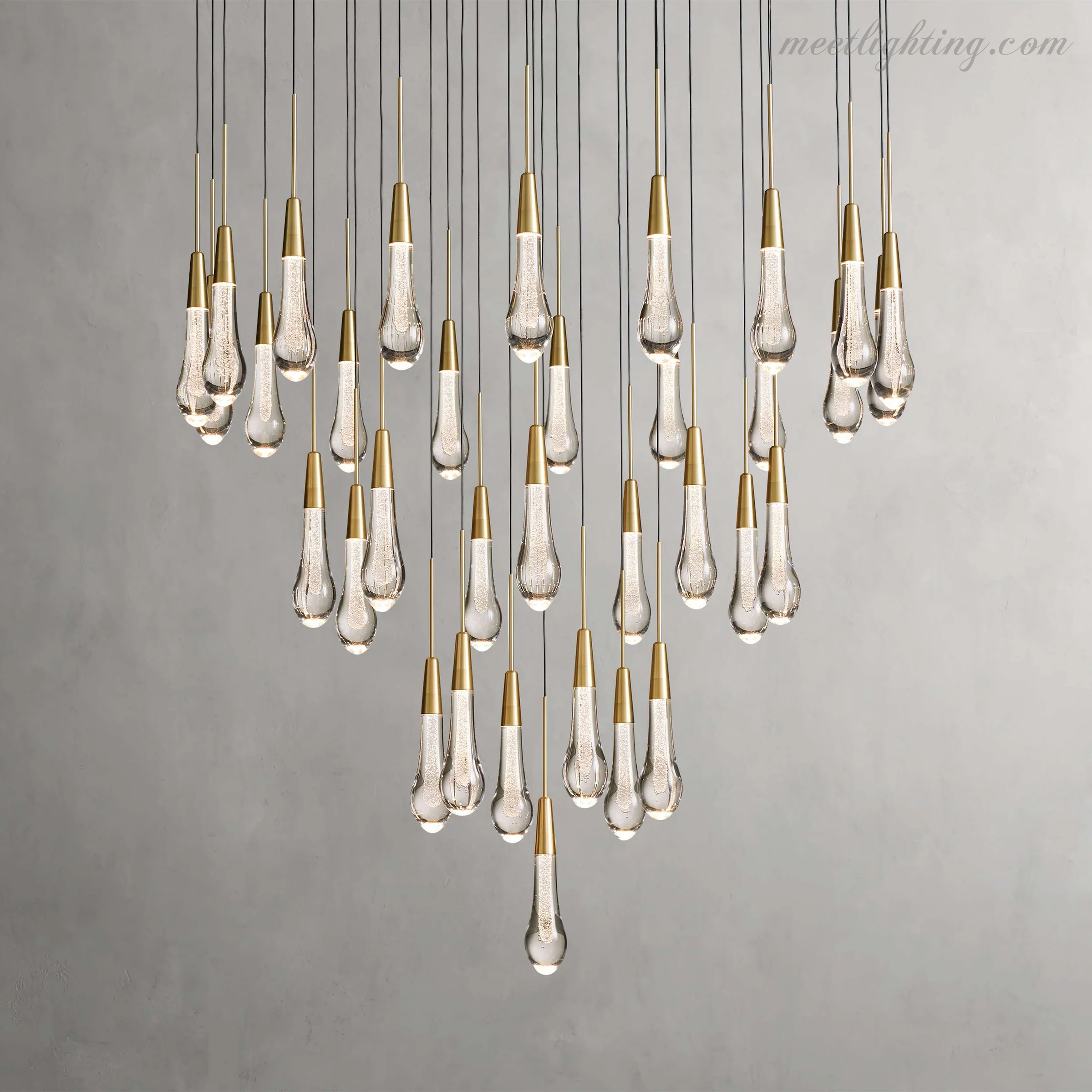 Soltaire Round Crystal Chandelier For Living Room Bathroom-MEET LIGHTING