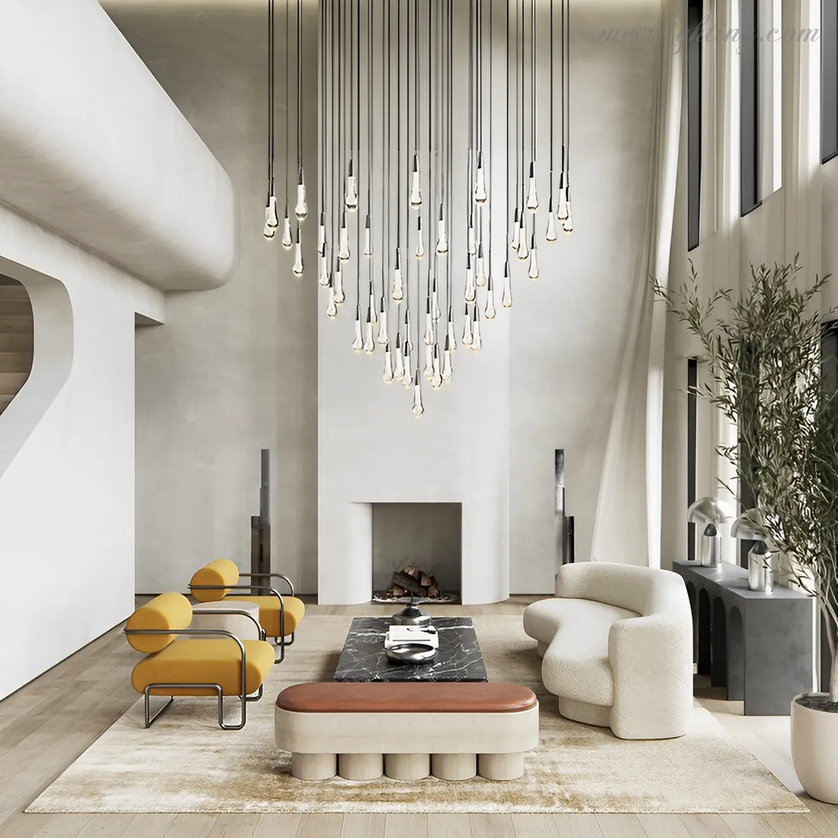 Soltaire Round Crystal Chandelier For Living Room Bathroom-MEET LIGHTING