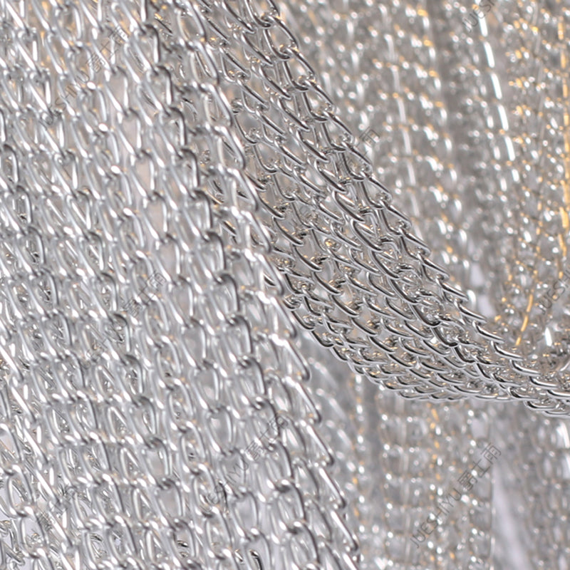 Sophian Aluminum Chain Tassel Round Chandelier-MEET LIGHTING