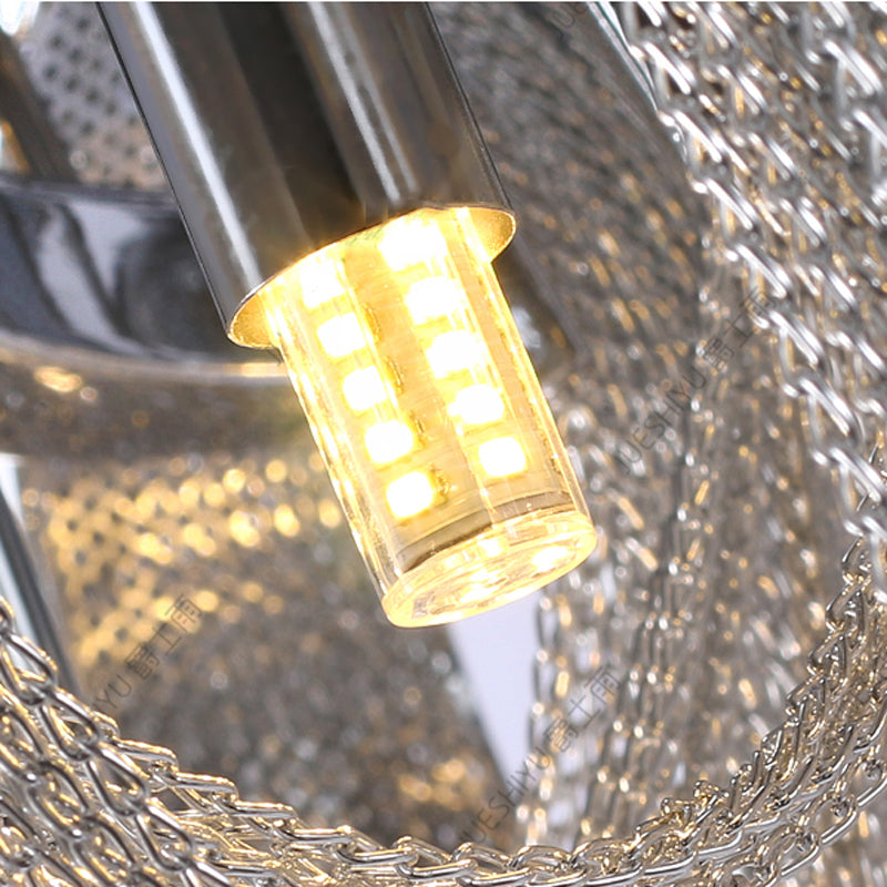 Sophian Aluminum Chain Tassel Round Chandelier-MEET LIGHTING