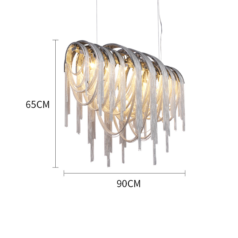 Sophian Luxury Aluminum Chain Tassel Chandelier-MEET LIGHTING