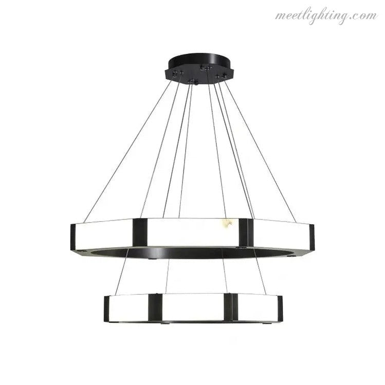 Spain Alabaster 2 Layer Dining Room Chandeliers Lighting-MEET LIGHTING