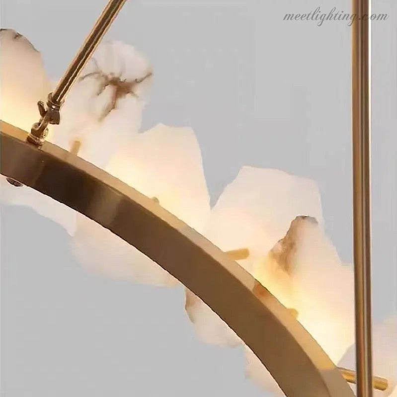 Spain Alabaster Brass Living Room Chandelier Lighting-MEET LIGHTING