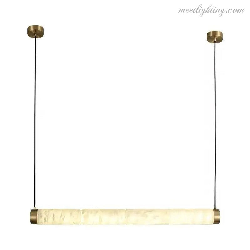 Spain Alabaster Brass Tube Linear Pendant-Meet Lighting