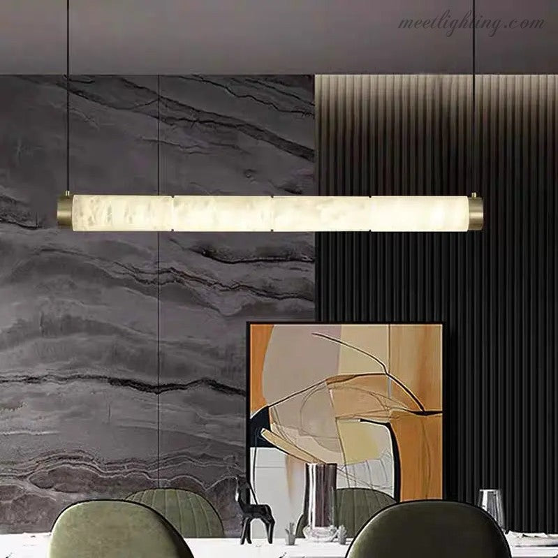 Spain Alabaster Brass Tube Linear Pendant-Meet Lighting