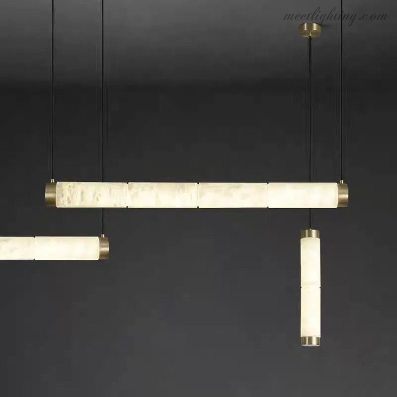 Spain Alabaster Brass Tube Linear Pendant-Meet Lighting