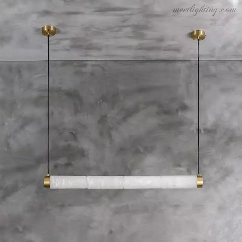 Spain Alabaster Brass Tube Linear Pendant-Meet Lighting