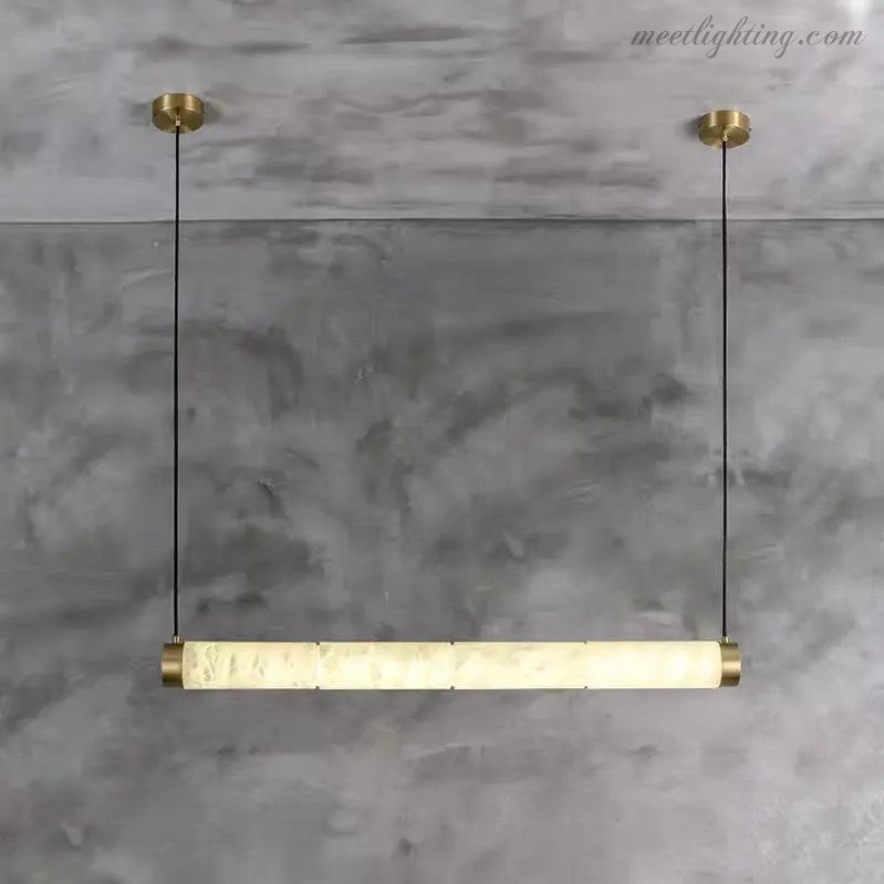 Spain Alabaster Brass Tube Linear Pendant-Meet Lighting