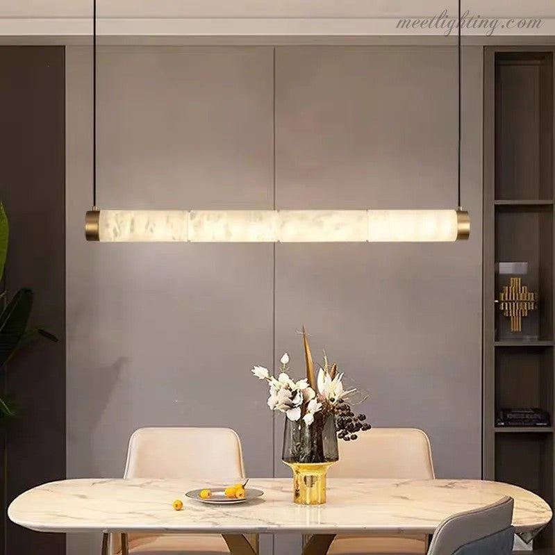 Spain Alabaster Brass Tube Linear Pendant-Meet Lighting