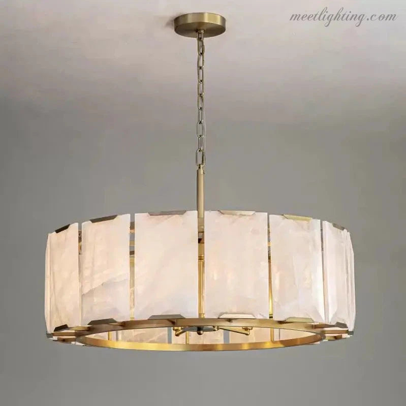 Spain Alabaster Round Modern Chandeliers Lighting-MEET LIGHTING