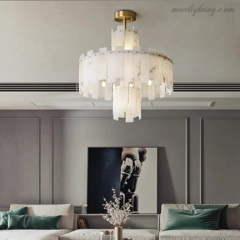 Spain Alabaster Round Modern Chandeliers-MEET LIGHTING