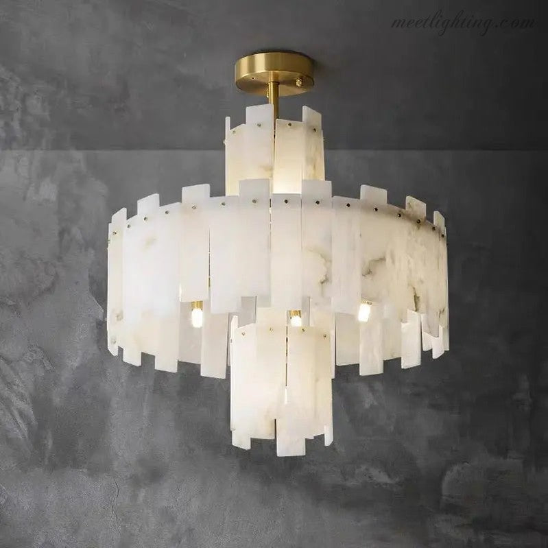 Spain Alabaster Round Modern Chandeliers-MEET LIGHTING