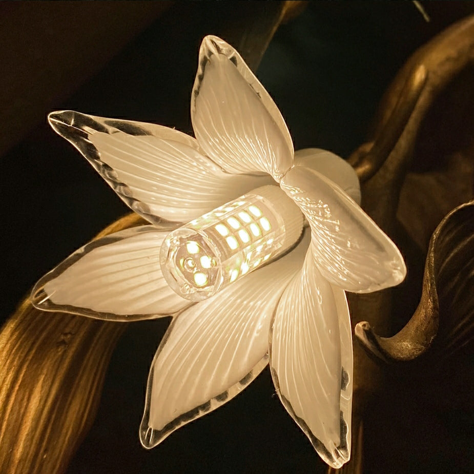 Stylish Colored Glaze Flower Crystal Chandelier Brass Tree Branch Ceiling Light For Living Room Hotel Hall-MEET LIGHTING