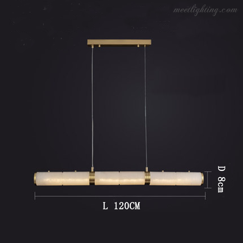 Theseus Alabaster Anne Art Linear Chandelier-MEET LIGHTING